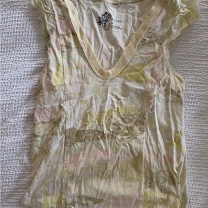 Pilcro by Anthropologie Cream Camo Tee